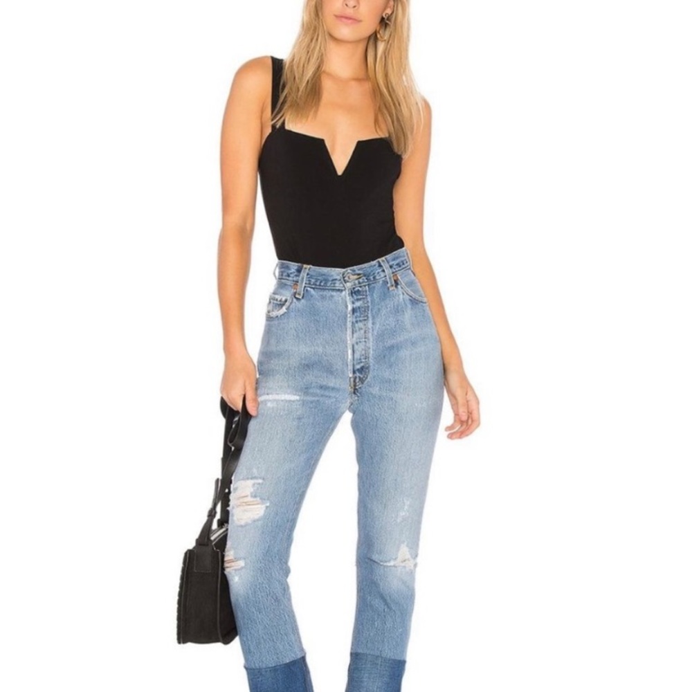 Free People Pippa Black V-Wire Bodysuit